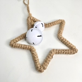 Natural Rope Star & Bells 16cm