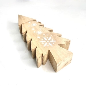 Natural Wooden Snowflake Tree 20cm