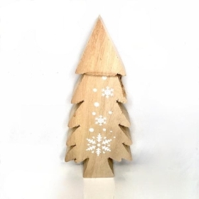 Natural Wooden Snowflake Tree 20cm