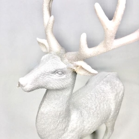 White Glitter Reindeer 33cm