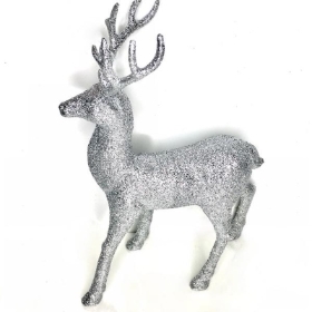 Silver Glitter Reindeer 33cm