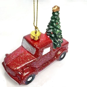 Red Hanging Truck & Tree 8cm