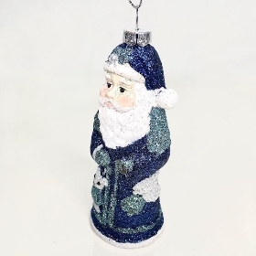 Blue Hanging Santa 12.5cm