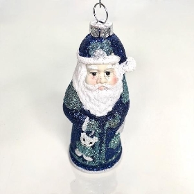 Blue Hanging Santa 12.5cm