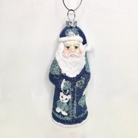 Blue Hanging Santa 12.5cm