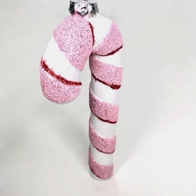 Pink Hanging Candy Cane 14.5cm