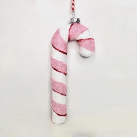 Pink Hanging Candy Cane 14.5cm