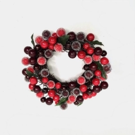 Red Berries Candle Ring 17cm