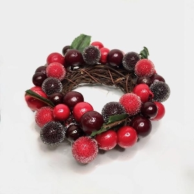 Red Berries Candle Ring 11cm