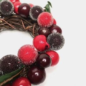 Red Berries Candle Ring 11cm