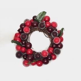 Red Berries Candle Ring 11cm