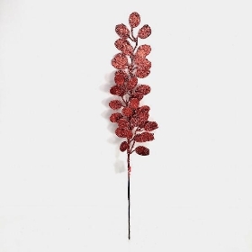 Red Glitter Eucalyptus Stem 62cm