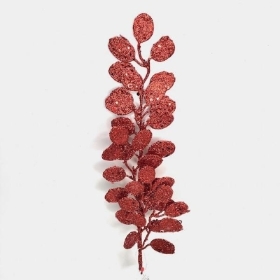 Red Glitter Eucalyptus Stem 62cm