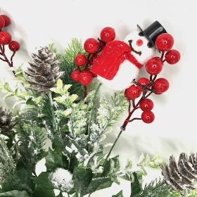 Snowy Christmas Bush Snowman 50cm