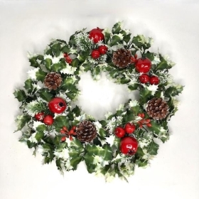 Variegated Holly Wreath 40cm