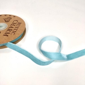 Light Blue Velvet Ribbon 15mm