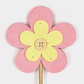 Pink Daisy Pick 55cm x 6