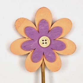 Orange Daisy Pick 55cm x 6