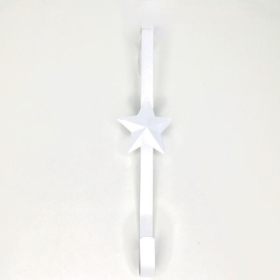 White Christmas Star Wreath Hanger 28cm