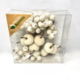 White Frosted Apple & Berry Box 9cm