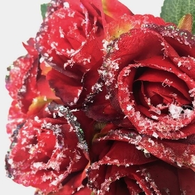 Red Snowy Rosebud Bundle 26cm