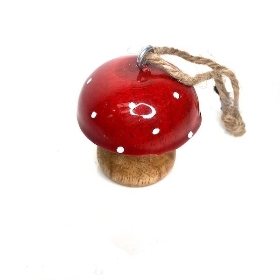 Wooden Hanging Toadstool Domed 5cm