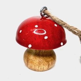 Wooden Hanging Toadstool Domed 5cm