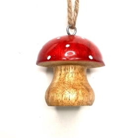 Wooden Hanging Toadstool Domed 5cm