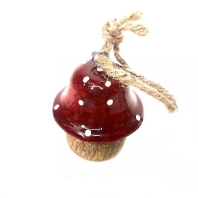 Wooden Hanging Toadstool Flat 5.5cm