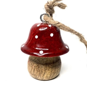 Wooden Hanging Toadstool Flat 5.5cm