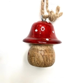 Wooden Hanging Toadstool Flat 5.5cm