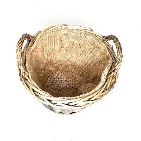 Lined Wicker Planter Basket 27cm