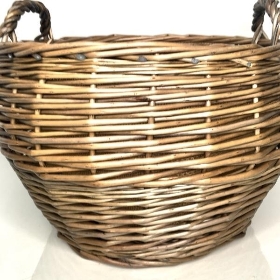 Antique Washed Stumpy Basket 27cm