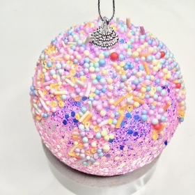 Pink Candyland Bauble 10cm