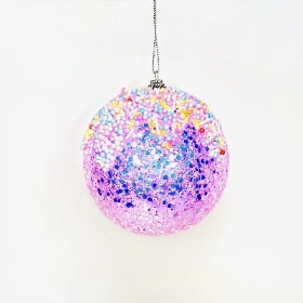 Pink Candyland Bauble 10cm