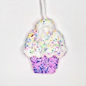 Pink Flat Hanging Cupcake 15cm