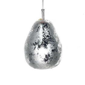 Silver Hanging Pear 10cm