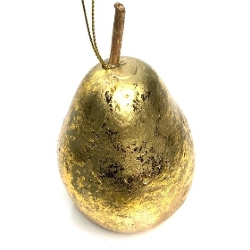 Gold Hanging Pear 10cm