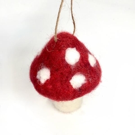 Felt Hanging Toadstool 9cm