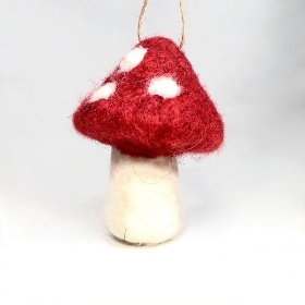 Felt Hanging Toadstool 9cm