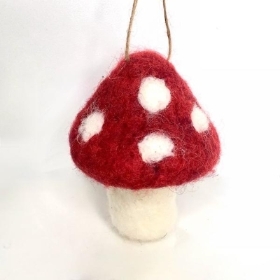 Felt Hanging Toadstool 9cm