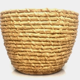 Yellow Ceramic Rope Pot 9cm