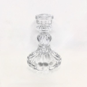 Clear Glass Anastasia Candle Stick 10cm