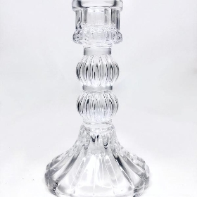 Clear Glass Anastasia Candle Stick 13cm