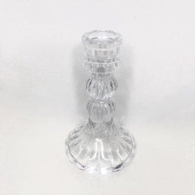 Clear Glass Anastasia Candle Stick 13cm