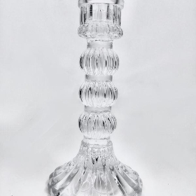 Clear Glass Anastasia Candle Stick 15cm