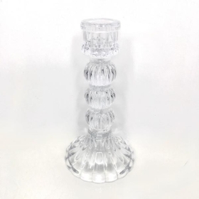 Clear Glass Anastasia Candle Stick 15cm