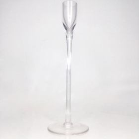 Clear Glass Flute Candle Stick 25cm