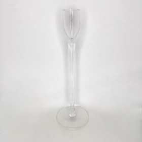 Clear Glass Flute Candle Stick 25cm