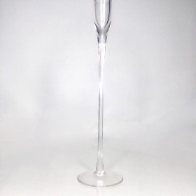 Clear Glass Flute Candle Stick 30cm